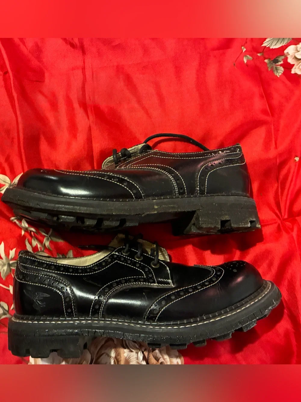 John Fluevog Black Wingtip Brogue Derbys
